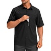 image:imageG Gradual Mens Fishing Shirts with Zipper Pockets UPF 50 Lightweight Cool Short Sleeve Button Down Shirts for Men HikingBlack
