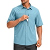 image:imageG Gradual Mens Fishing Shirts with Zipper Pockets UPF 50 Lightweight Cool Short Sleeve Button Down Shirts for Men HikingCapri