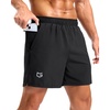 image:imageG Gradual Mens Workout Gym Shorts with 2 Zipper Pockets 7 5 9 Quick Dry Athletic Running Basketball Shorts for MenBlack
