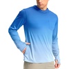 image:imageMens Sun Protection Shirts UPF 50 Long Sleeve Hoodie with 2 Pockets UV SPF Fishing Hiking Rash Guard ShirtsGradient Blue White