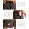 image:imageG Gradual Mens Basketball Shorts with Zipper Pockets Lightweight Quick Dry 11 Long Shorts for Men Athletic GymBrown