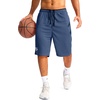 image:imageG Gradual Mens Basketball Shorts with Zipper Pockets Lightweight Quick Dry 11 Long Shorts for Men Athletic GymDusty Blue