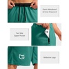 image:imageG Gradual Mens Basketball Shorts with Zipper Pockets Lightweight Quick Dry 11 Long Shorts for Men Athletic GymGreen