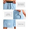 image:imageG Gradual Mens Basketball Shorts with Zipper Pockets Lightweight Quick Dry 11 Long Shorts for Men Athletic GymLight Blue