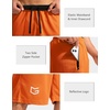 image:imageG Gradual Mens Basketball Shorts with Zipper Pockets Lightweight Quick Dry 11 Long Shorts for Men Athletic GymOrange