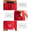 image:imageG Gradual Mens Basketball Shorts with Zipper Pockets Lightweight Quick Dry 11 Long Shorts for Men Athletic GymRed