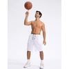image:imageG Gradual Mens Basketball Shorts with Zipper Pockets Lightweight Quick Dry 11 Long Shorts for Men Athletic GymWhite