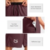 image:imageG Gradual Mens Basketball Shorts with Zipper Pockets Lightweight Quick Dry 11 Long Shorts for Men Athletic GymWine