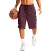 image:imageG Gradual Mens Basketball Shorts with Zipper Pockets Lightweight Quick Dry 11 Long Shorts for Men Athletic GymWine