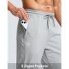 image:imageG Gradual Mens Joggers with Zipper Pockets Athletic Workout Gym Pants Stretch Running Track Jogging Sweatpants for MenHeather Grey Green