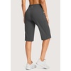 image:imageG Gradual Womens 14 Bermuda Long Shorts Knee Length High Waisted Athletic Shorts with Pockets Stretch Casual Summer WalkingDark Grey