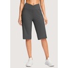 image:imageG Gradual Womens 14 Bermuda Long Shorts Knee Length High Waisted Athletic Shorts with Pockets Stretch Casual Summer WalkingDark Grey