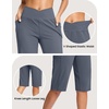 image:imageG Gradual Womens 14 Bermuda Long Shorts Knee Length High Waisted Athletic Shorts with Pockets Stretch Casual Summer WalkingDusty Blue