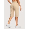 image:imageG Gradual Womens 14 Bermuda Long Shorts Knee Length High Waisted Athletic Shorts with Pockets Stretch Casual Summer WalkingKhaki