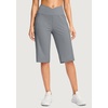 image:imageG Gradual Womens 14 Bermuda Long Shorts Knee Length High Waisted Athletic Shorts with Pockets Stretch Casual Summer WalkingLight Grey