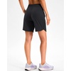 image:imageG Gradual Womens 57 Athletic Long Running Shorts with Zipper Pockets Quick Dry Workout Gym Hiking Shorts for WomenBlack