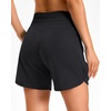 image:imageG Gradual Womens 57 Athletic Long Running Shorts with Zipper Pockets Quick Dry Workout Gym Hiking Shorts for WomenBlack