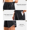 image:imageG Gradual Womens 57 Athletic Long Running Shorts with Zipper Pockets Quick Dry Workout Gym Hiking Shorts for WomenBlack