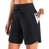 image:imageG Gradual Womens 57 Athletic Long Running Shorts with Zipper Pockets Quick Dry Workout Gym Hiking Shorts for WomenBlack