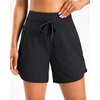 image:imageG Gradual Womens 57 Athletic Long Running Shorts with Zipper Pockets Quick Dry Workout Gym Hiking Shorts for WomenBlack