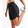 image:imageG Gradual Womens 57 Athletic Long Running Shorts with Zipper Pockets Quick Dry Workout Gym Hiking Shorts for WomenBlack