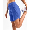 image:imageG Gradual Womens 57 Athletic Long Running Shorts with Zipper Pockets Quick Dry Workout Gym Hiking Shorts for WomenBlue