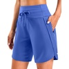 image:imageG Gradual Womens 57 Athletic Long Running Shorts with Zipper Pockets Quick Dry Workout Gym Hiking Shorts for WomenBlue