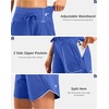 image:imageG Gradual Womens 57 Athletic Long Running Shorts with Zipper Pockets Quick Dry Workout Gym Hiking Shorts for WomenBlue