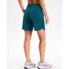 image:imageG Gradual Womens 57 Athletic Long Running Shorts with Zipper Pockets Quick Dry Workout Gym Hiking Shorts for WomenBorealis Green
