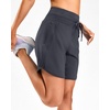 image:imageG Gradual Womens 57 Athletic Long Running Shorts with Zipper Pockets Quick Dry Workout Gym Hiking Shorts for WomenCharcoal