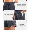 image:imageG Gradual Womens 57 Athletic Long Running Shorts with Zipper Pockets Quick Dry Workout Gym Hiking Shorts for WomenCharcoal