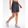 image:imageG Gradual Womens 57 Athletic Long Running Shorts with Zipper Pockets Quick Dry Workout Gym Hiking Shorts for WomenCharcoal
