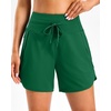 image:imageG Gradual Womens 57 Athletic Long Running Shorts with Zipper Pockets Quick Dry Workout Gym Hiking Shorts for WomenGreen