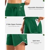 image:imageG Gradual Womens 57 Athletic Long Running Shorts with Zipper Pockets Quick Dry Workout Gym Hiking Shorts for WomenGreen