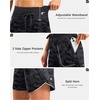 image:imageG Gradual Womens 57 Athletic Long Running Shorts with Zipper Pockets Quick Dry Workout Gym Hiking Shorts for WomenGrey Camo