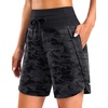 image:imageG Gradual Womens 57 Athletic Long Running Shorts with Zipper Pockets Quick Dry Workout Gym Hiking Shorts for WomenGrey Camo