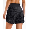 image:imageG Gradual Womens 57 Athletic Long Running Shorts with Zipper Pockets Quick Dry Workout Gym Hiking Shorts for WomenGrey Camo