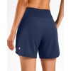 image:imageG Gradual Womens 57 Athletic Long Running Shorts with Zipper Pockets Quick Dry Workout Gym Hiking Shorts for WomenNavy