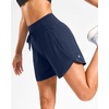 image:imageG Gradual Womens 57 Athletic Long Running Shorts with Zipper Pockets Quick Dry Workout Gym Hiking Shorts for WomenNavy