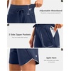 image:imageG Gradual Womens 57 Athletic Long Running Shorts with Zipper Pockets Quick Dry Workout Gym Hiking Shorts for WomenNavy