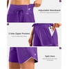 image:imageG Gradual Womens 57 Athletic Long Running Shorts with Zipper Pockets Quick Dry Workout Gym Hiking Shorts for WomenPurple