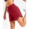 image:imageG Gradual Womens 57 Athletic Long Running Shorts with Zipper Pockets Quick Dry Workout Gym Hiking Shorts for WomenRed