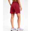 image:imageG Gradual Womens 57 Athletic Long Running Shorts with Zipper Pockets Quick Dry Workout Gym Hiking Shorts for WomenRed