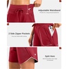 image:imageG Gradual Womens 57 Athletic Long Running Shorts with Zipper Pockets Quick Dry Workout Gym Hiking Shorts for WomenRed