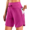 image:imageG Gradual Womens 57 Athletic Long Running Shorts with Zipper Pockets Quick Dry Workout Gym Hiking Shorts for WomenRose