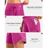 image:imageG Gradual Womens 57 Athletic Long Running Shorts with Zipper Pockets Quick Dry Workout Gym Hiking Shorts for WomenRose