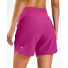 image:imageG Gradual Womens 57 Athletic Long Running Shorts with Zipper Pockets Quick Dry Workout Gym Hiking Shorts for WomenRose