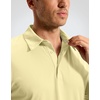 image:imageMens Golf Shirt Grid Lightweight Short Sleeve Dry Fit Moisture Wicking Performance Athletic Collared Polo Shirts for MenLight Yellow