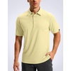 image:imageMens Golf Shirt Grid Lightweight Short Sleeve Dry Fit Moisture Wicking Performance Athletic Collared Polo Shirts for MenLight Yellow