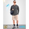 image:imageMens Sun Protection Hoodie Shirts Long Sleeve UPF 50 Swim Shirts for Men Rash Guard Fishing Shirt Quick DryDark Grey